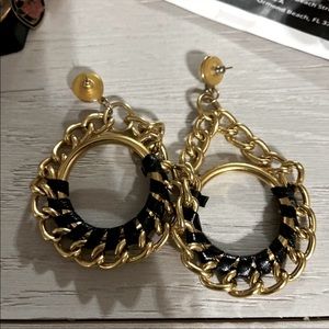 Gold w/ black earrings